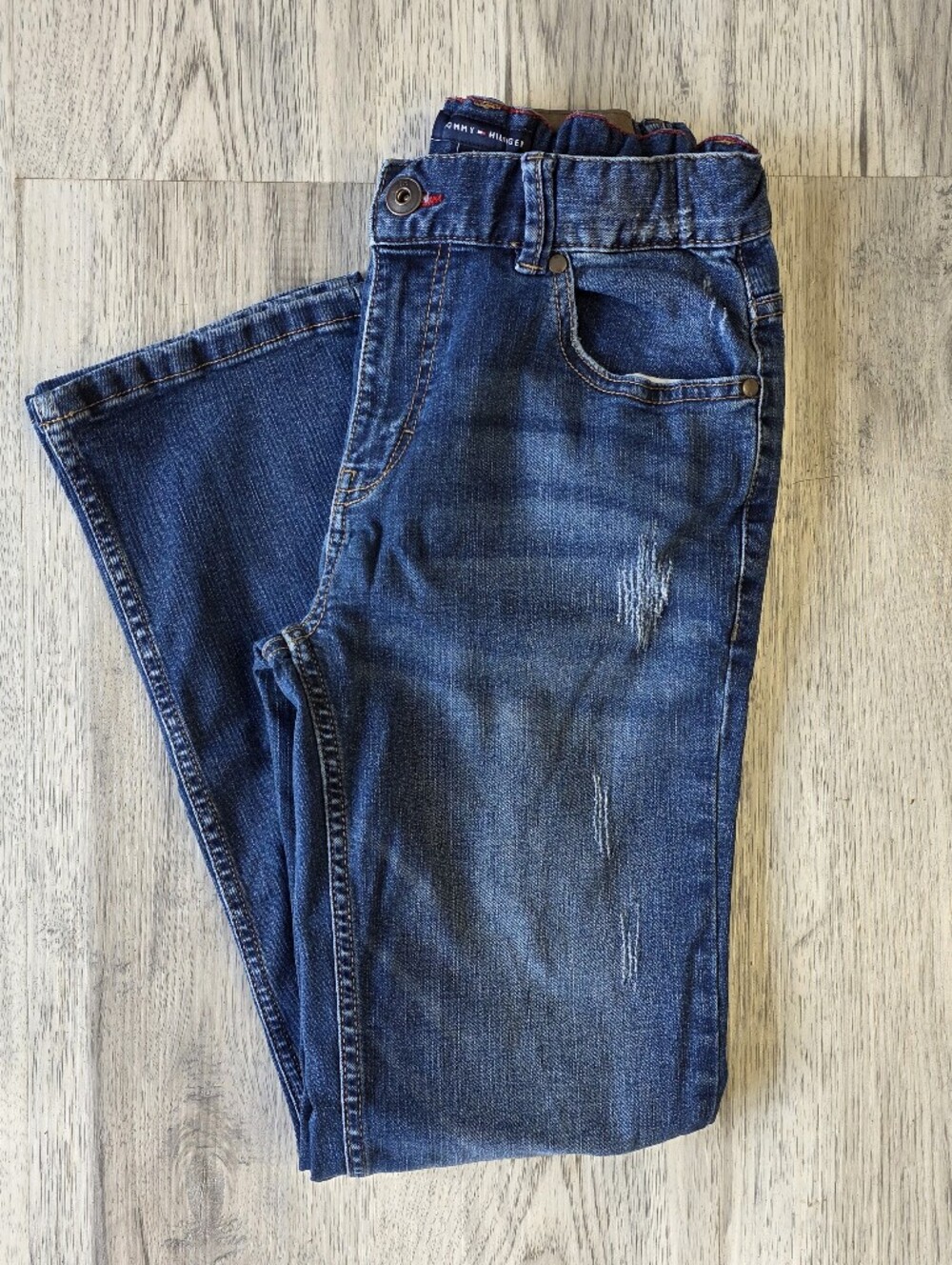 Tommy Hilfiger Boys 16 Distressed Adjustable-Waist Jeans